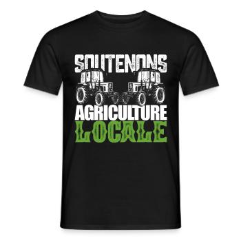 Soutenons l'agriculture locale.Agriculteurs france - T-shirt homme - noir - Devant - AI Model Male 178 light (178cm)