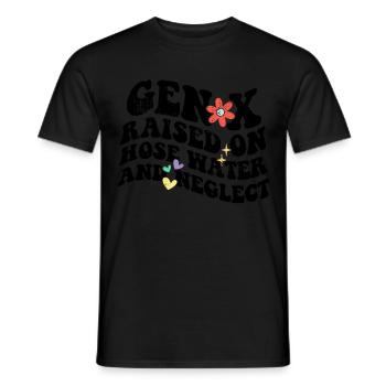 Retro Gen X Raised on Hose Water and Neglect - Men's T-Shirt - black - Front - AI Model Male 178 light (178cm)