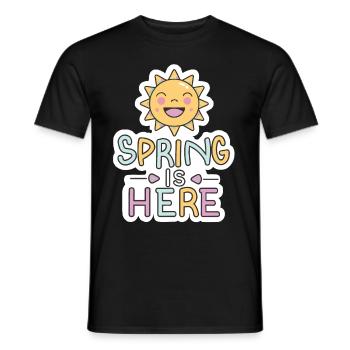 Printemps Le printemps est là, les fleurs du soleil - T-shirt homme - noir - Devant - AI Model Male 178 light (178cm)
