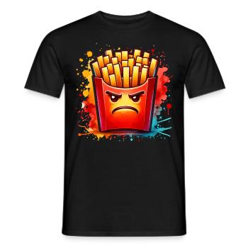 Mecker Frites Pommes Fritten - Männer T-Shirt - Schwarz - Vorne - AI Model Male 178 light (178cm)
