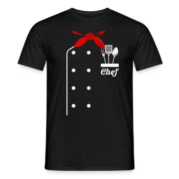 Humor Outfit Chef Chef - Men's T-Shirt - black - Front - AI Model Male 178 light (178cm)