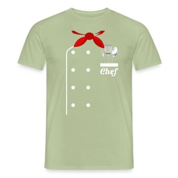 Humor Outfit Chef Chef - Men's T-Shirt - sage - Front - AI Model Male 178 light (178cm)