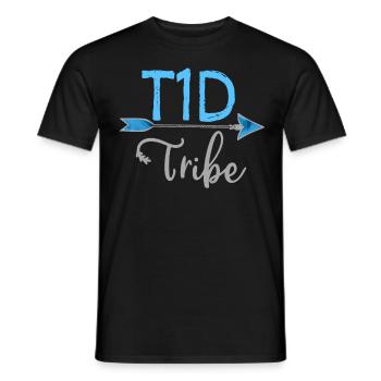 Diabète de type 1 de la tribu du DT1 Sensibilisation Blue Warrior - T-shirt homme - noir - Devant - AI Model Male 178 light (178cm)