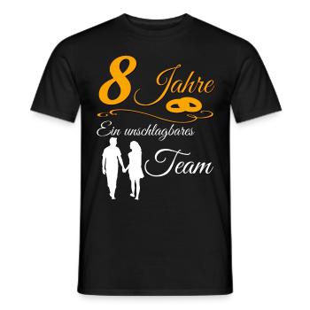 8 Years Rose Wedding 8 Wedding Anniversary Couple Gift - Men's T-Shirt - black - Front - AI Model Male 178 light (178cm)