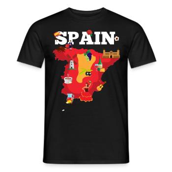 Espagne Carte de voyage España Flag Pride Souvenir - T-shirt homme - noir - Devant - AI Model Male 178 light (178cm)