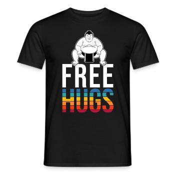Sumo Lutteur Gratuit Câlins Lutte Japon Rétro - T-shirt homme - noir - Devant - AI Model Male 178 light (178cm)