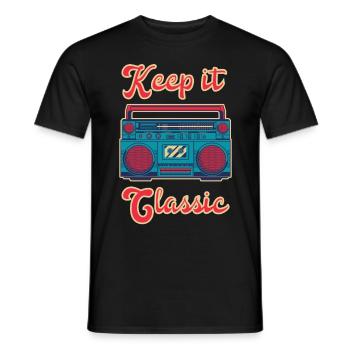 Keep It Classic Retro Boombox Music Blaster 80s - Men's T-Shirt - black - Front - AI Model Male 178 light (178cm)