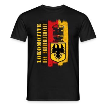 EISENBAHN LOKOMOTIVE DER BRÜDERLICHKEIT - Männer T-Shirt - Schwarz - Vorne - AI Model Male 178 light (178cm)