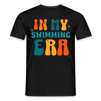 À l’époque de la natation - Swim Swimmer Swimming Pool - T-shirt homme - noir - Devant - AI Model Male 178 light (178cm)