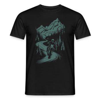 Motorrad Motocross Motorsport Natur Berge - Männer T-Shirt - Schwarz - Vorne - AI Model Male 178 light (178cm)