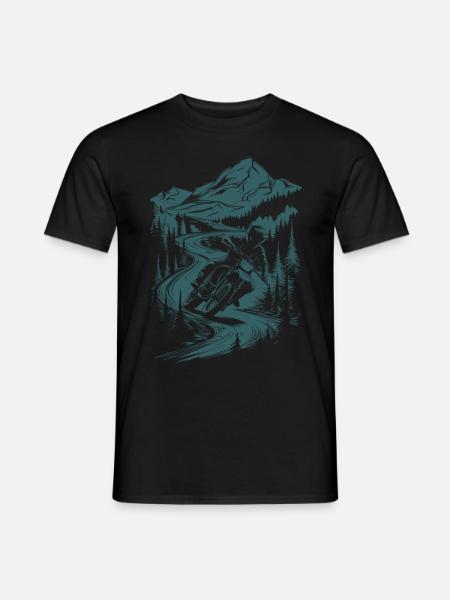 Motorrad Motocross Motorsport Natur Berge - Männer T-Shirt - Schwarz