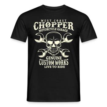 Totenkopf Biker Spruch West Coast Chopper - Männer T-Shirt - Schwarz - Vorne - AI Model Male 178 light (178cm)