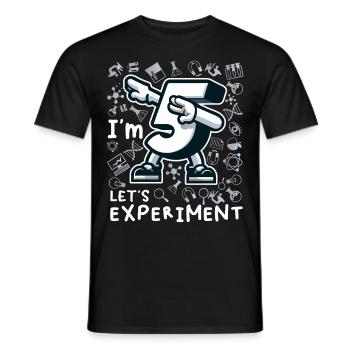 Birthday 5 Years Boy Scientist Experiment Dabbing - Männer T-Shirt - Schwarz - Vorne - AI Model Male 178 light (178cm)