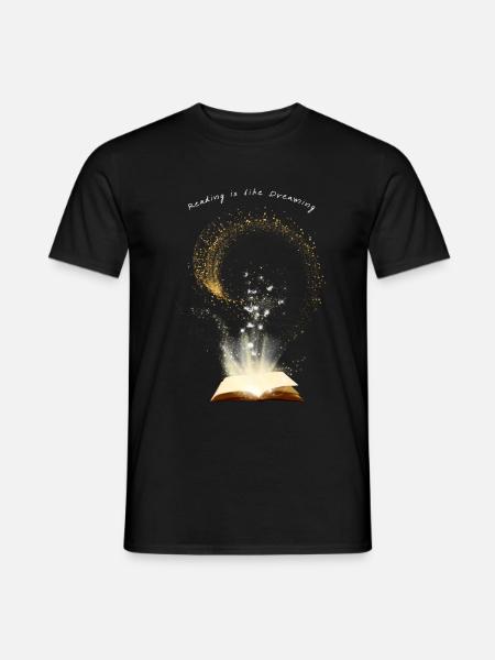 Reading is like dreaming - Men's T-Shirt - black