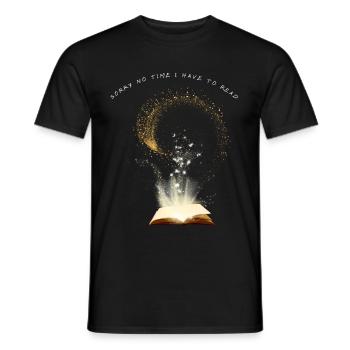 Sorry no time must read - Men's T-Shirt - black - Front - AI Model Male 178 light (178cm)
