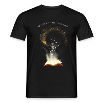 Reading is my religion - Men's T-Shirt - black - Front - AI Model Male 178 light (178cm)