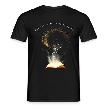 Lesen ist mein Lieblingssport - Männer T-Shirt - Schwarz - Vorne - AI Model Male 178 light (178cm)