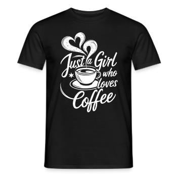 Just A Girl Who Loves Coffee Coffee Lover - Men's T-Shirt - black - Front - AI Model Male 178 light (178cm)