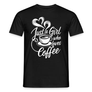 Just A Girl Who Loves Coffee Coffee Lover - Men's T-Shirt - black - Front - AI Model Male 178 light (178cm)