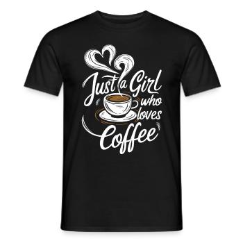 Just A Girl Who Loves Coffee Coffee Lover - Men's T-Shirt - black - Front - AI Model Male 178 light (178cm)