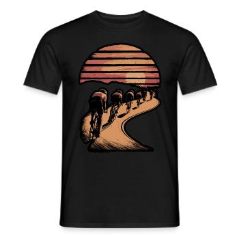 Bicycle Tour Mountains Road Bike Bike Nature Excursion - Men's T-Shirt - black - Front - AI Model Male 178 light (178cm)
