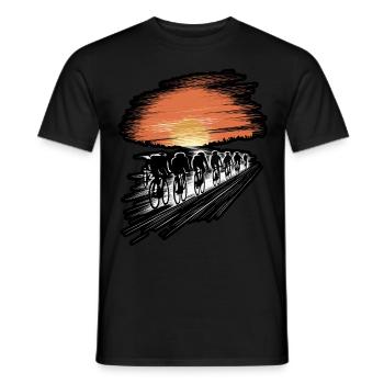 Bicycle Tour Mountains Road Bike Bike Nature Excursion - Men's T-Shirt - black - Front - AI Model Male 178 light (178cm)