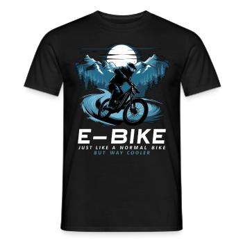 E Bike Dire Citation Cycliste Montagnes Nature - T-shirt homme - noir - Devant - AI Model Male 178 light (178cm)
