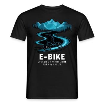 E Bike Dire Citation Cycliste Montagnes Nature - T-shirt homme - noir - Devant - AI Model Male 178 light (178cm)