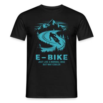 E Bike Dire Citation Cycliste Montagnes Nature - T-shirt homme - noir - Devant - AI Model Male 178 light (178cm)