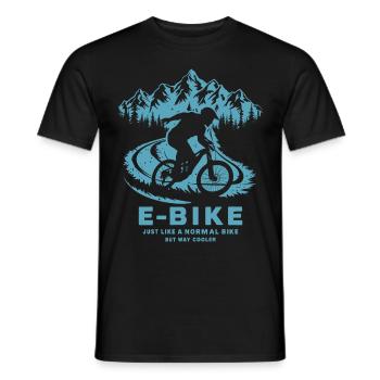 E Bike Dire Citation Cycliste Montagnes Nature - T-shirt homme - noir - Devant - AI Model Male 178 light (178cm)