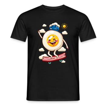 Flaches Ei Skateboard - Männer T-Shirt - Schwarz - Vorne - AI Model Male 178 light (178cm)