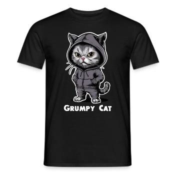 Annoying Evil Cat - Men's T-Shirt - black - Front - AI Model Male 178 light (178cm)