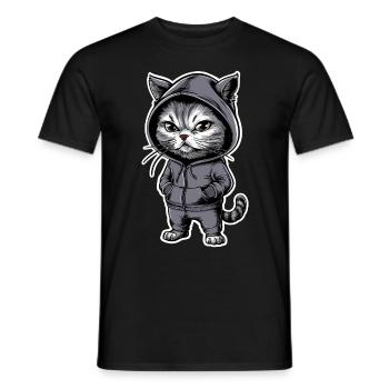 Angry Angry Cat - Men's T-Shirt - black - Front - AI Model Male 178 light (178cm)