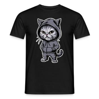 Angry Angry Cat - Men's T-Shirt - black - Front - AI Model Male 178 light (178cm)