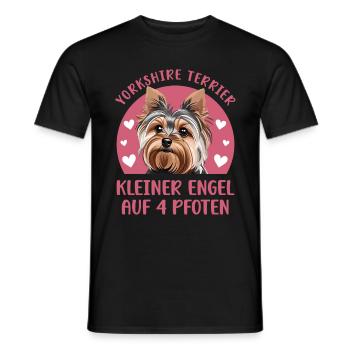 Yorkshire Terrier - Kleiner Engel auf 4 Pfoten - Männer T-Shirt - Schwarz - Vorne - AI Model Male 178 light (178cm)