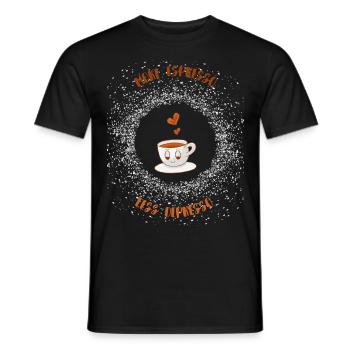 Espresso, Coffee, Kaffee, Latte, Geschenkidee, Fun - Männer T-Shirt - Schwarz - Vorne - AI Model Male 178 light (178cm)