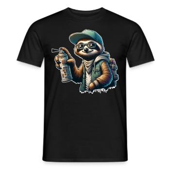 Leniwiec Opryskiwacz graffiti Sztuka uliczna - T-shirt męski - czarny - Przód - AI Model Male 178 light (178cm)
