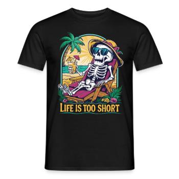 Drôle de squelette avec un dicton pour les vacances - T-shirt homme - noir - Devant - AI Model Male 178 light (178cm)