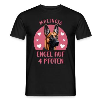 Malinois - Engel auf 4 Pfoten - Männer T-Shirt - Schwarz - Vorne - AI Model Male 178 light (178cm)