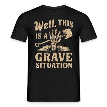 Skelett Friedhof Wortspiel Lustiger Spruch - Männer T-Shirt - Schwarz - Vorne - AI Model Male 178 light (178cm)