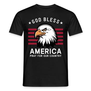 Que Dieu bénisse l’Amérique - Priez pour notre pays États-Unis - T-shirt homme - noir - Devant - AI Model Male 178 light (178cm)