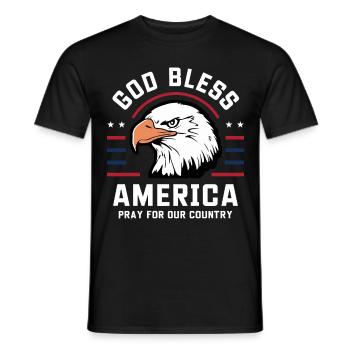 God Bless America - Pray for our country USA - Men's T-Shirt - black - Front - AI Model Male 178 light (178cm)
