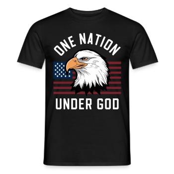 Amérique États-Unis Dire Une Nation sous Dieu 4 juillet - T-shirt homme - noir - Devant - AI Model Male 178 light (178cm)