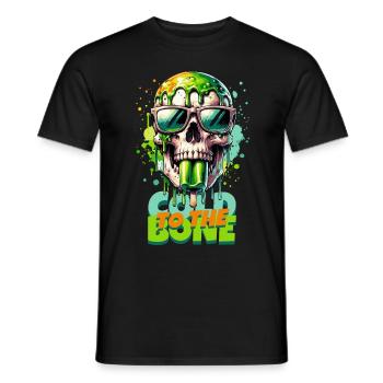 COLD TO THE BONE Skull with Ice - Tongue - Men's T-Shirt - black - Front - AI Model Male 178 light (178cm)
