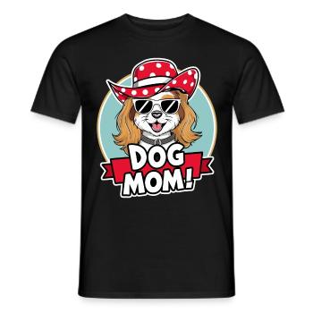 Cute dog with hat and sunglasses dog lover - Men's T-Shirt - black - Front - AI Model Male 178 light (178cm)