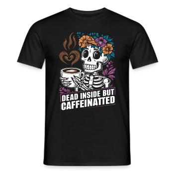 Lustiger Kaffee Koffein Skelett Spruch - Männer T-Shirt - Schwarz - Vorne - AI Model Male 178 light (178cm)
