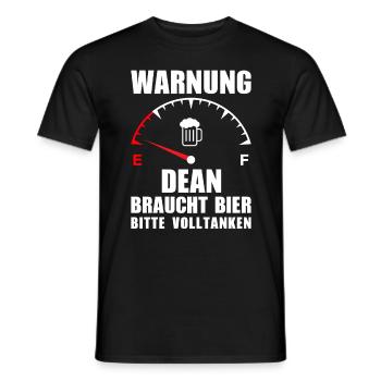 Dean braucht Bier Bitte volltanken - Männer T-Shirt - Schwarz - Vorne - AI Model Male 178 light (178cm)