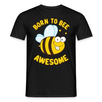 Drôle d’abeille disant Né pour être génial - T-shirt homme - noir - Devant - AI Model Male 178 light (178cm)