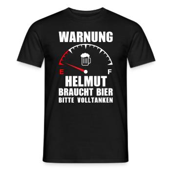 Helmut braucht Bier Bitte volltanken - Männer T-Shirt - Schwarz - Vorne - AI Model Male 178 light (178cm)