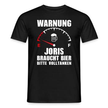 Joris braucht Bier Bitte volltanken - Männer T-Shirt - Schwarz - Vorne - AI Model Male 178 light (178cm)
